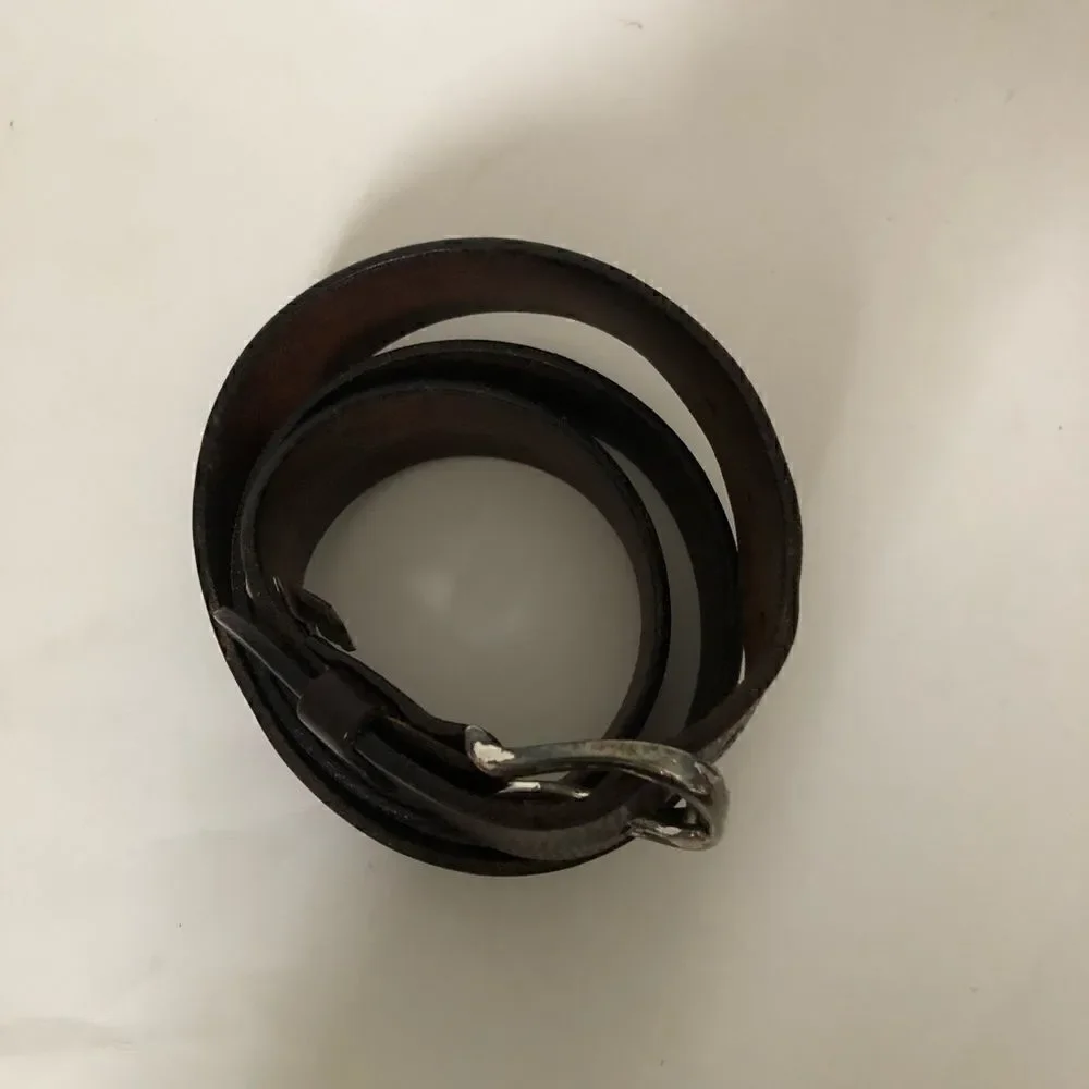 Fossil brown leather belt with square buckle